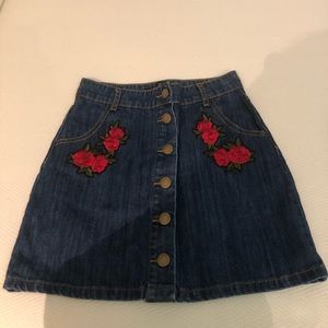 forever 21 roses jean skirt